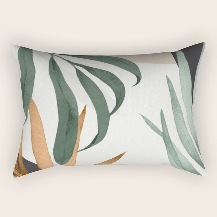 Minimal Abstract Art Tropical Leaves 16 Rectangular Pillow Gallery Image 2