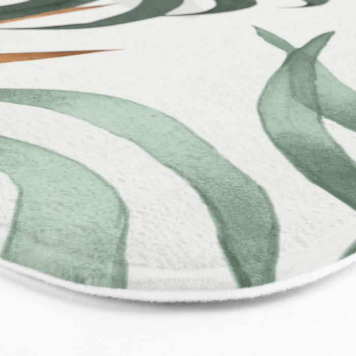 Minimal Abstract Art Tropical Leaves 16 Bath Mat Gallery Image 3