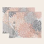 Floral Blooms, Peach and Gray Placemat Gallery Image 1