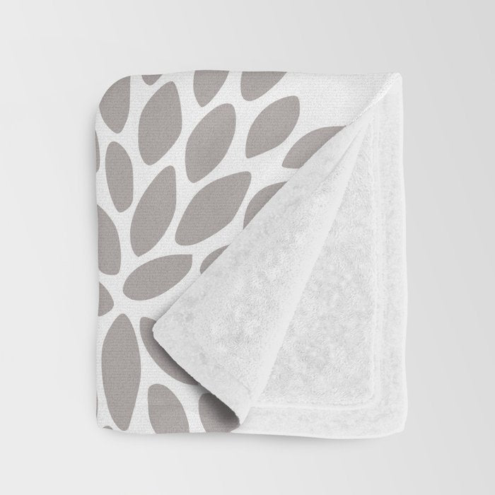 Floral Blooms, Peach and Gray Throw Blanket Gallery Image 3