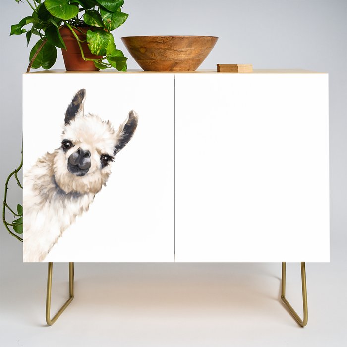Sneaky Llama White Credenza Gallery Image 1
