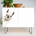 Sneaky Llama White Credenza Gallery Image 1