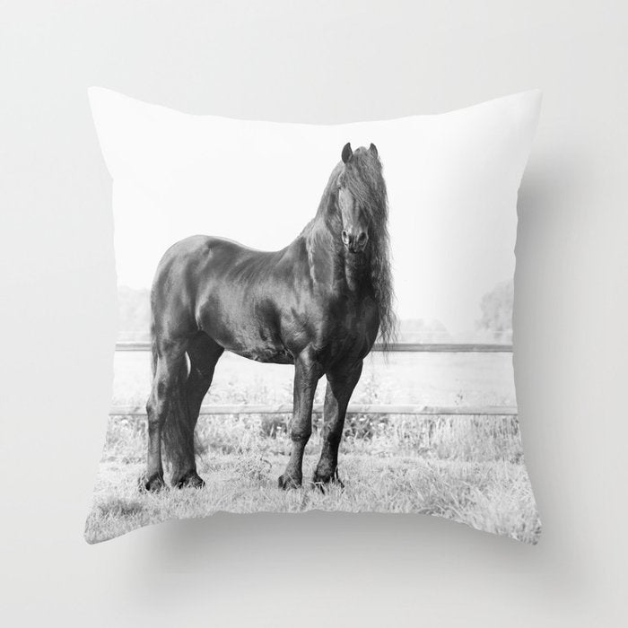 Dark Horse - Nature Photography Throw Pillow Gallery Image 1