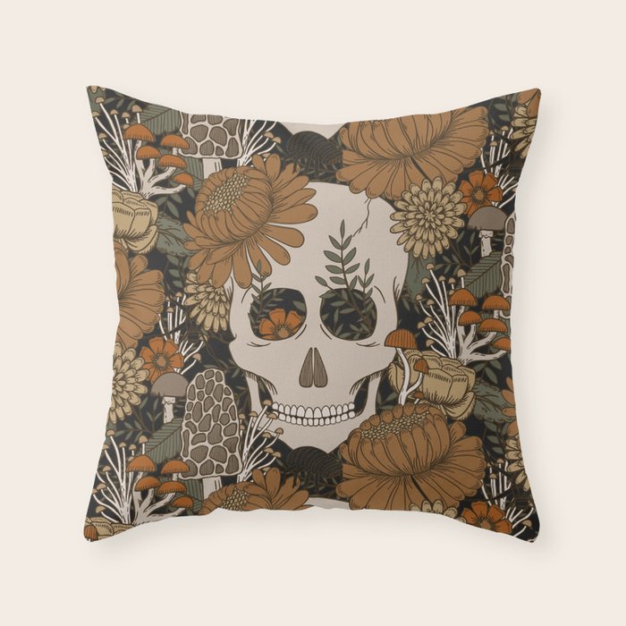 Autumn Skulls Throw Pillow Gallery Image 6