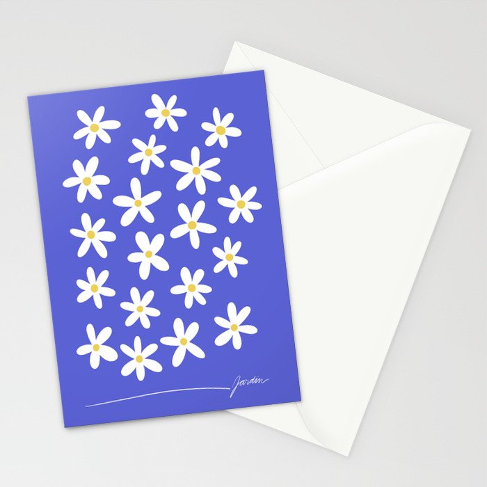 Daisies -- Blue Stationery Card Gallery Image 2