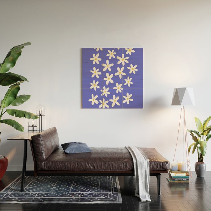 Daisies -- Blue Wood Wall Art Gallery Image 2