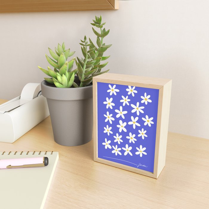 Daisies -- Blue Mini Art Print Gallery Image 2