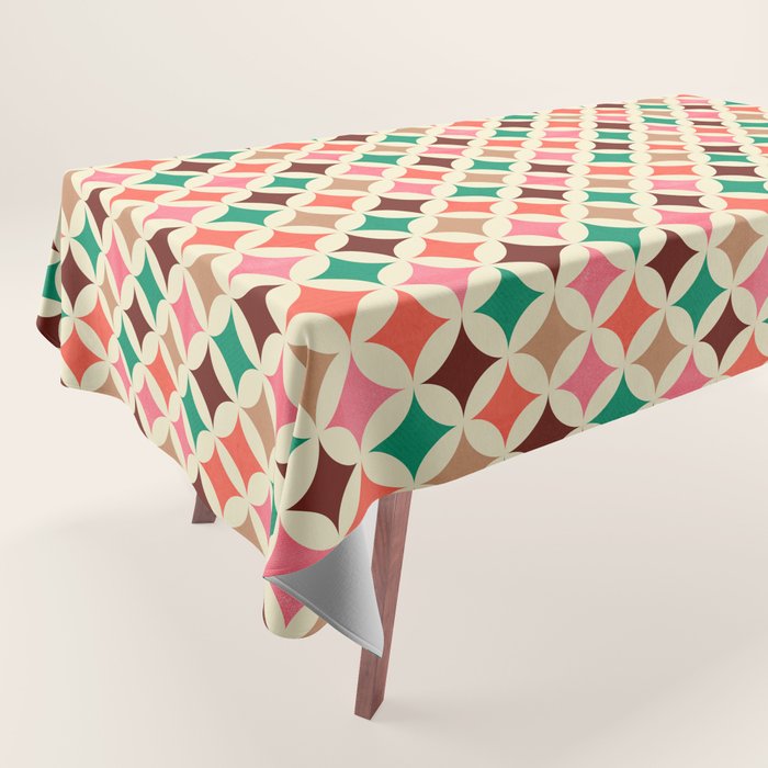 Bold and Cheerful Christmas Quilt: Starry Circles with Texture Tablecloth Gallery Image 1
