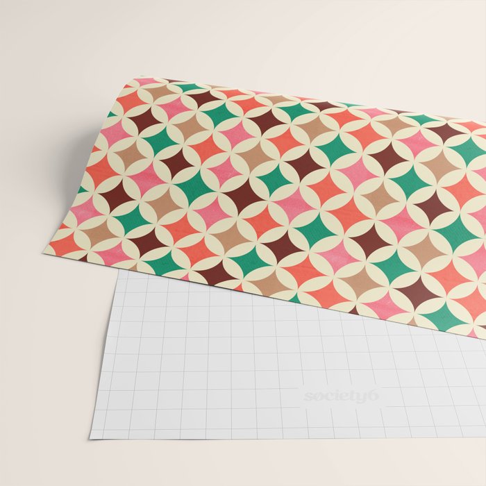 Bold and Cheerful Christmas Quilt: Starry Circles with Texture Wrapping Paper Gallery Image 2