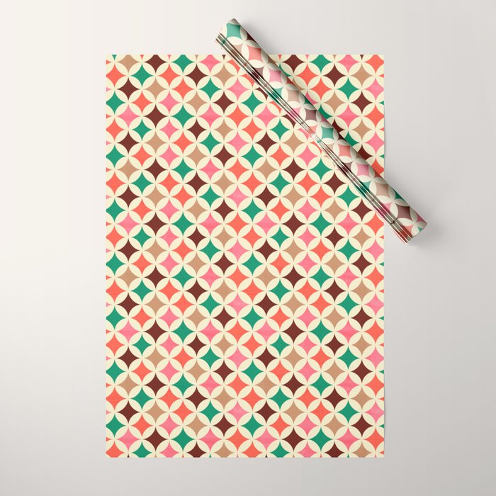 Bold and Cheerful Christmas Quilt: Starry Circles with Texture Wrapping Paper Gallery Image 1