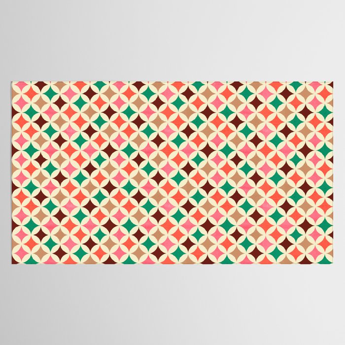 Bold and Cheerful Christmas Quilt: Starry Circles with Texture Tablecloth Gallery Image 2