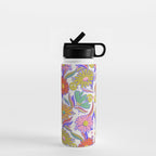 Drippy Daisy Dreamscape - Rainbow & Indigo on White Water Bottle Gallery Image 1
