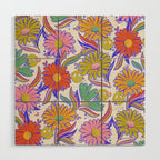 Drippy Daisy Dreamscape - Rainbow & Indigo on White Wood Wall Art Gallery Image 1