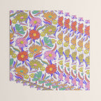 Drippy Daisy Dreamscape - Rainbow & Indigo on White Wrapping Paper Gallery Image 3