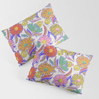 Drippy Daisy Dreamscape - Rainbow & Indigo on White Pillow Sham Gallery Image 3