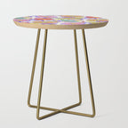 Drippy Daisy Dreamscape - Rainbow & Indigo on White Side Table Gallery Image 1