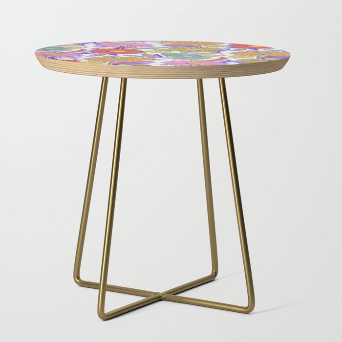 Drippy Daisy Dreamscape - Rainbow & Indigo on White Side Table Gallery Image 1