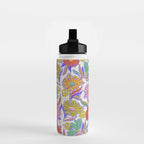 Drippy Daisy Dreamscape - Rainbow & Indigo on White Water Bottle Gallery Image 2