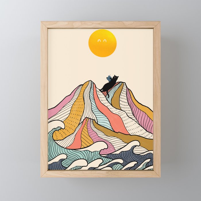 Good Morning Meow 3 - Reading Rainbow Mini Art Print Gallery Image 1