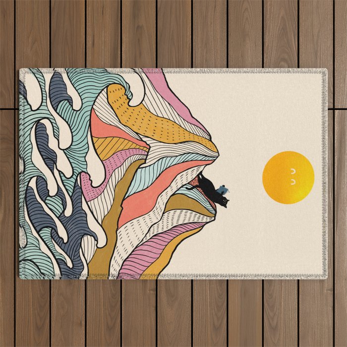 Good Morning Meow 3 - Reading Rainbow Outdoor Rug Gallery Image 1