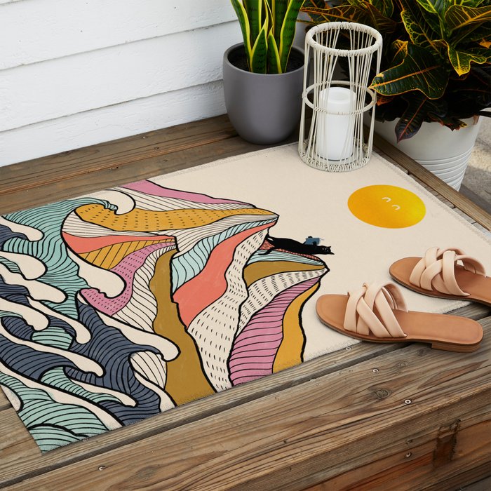 Good Morning Meow 3 - Reading Rainbow Outdoor Rug Gallery Image 2