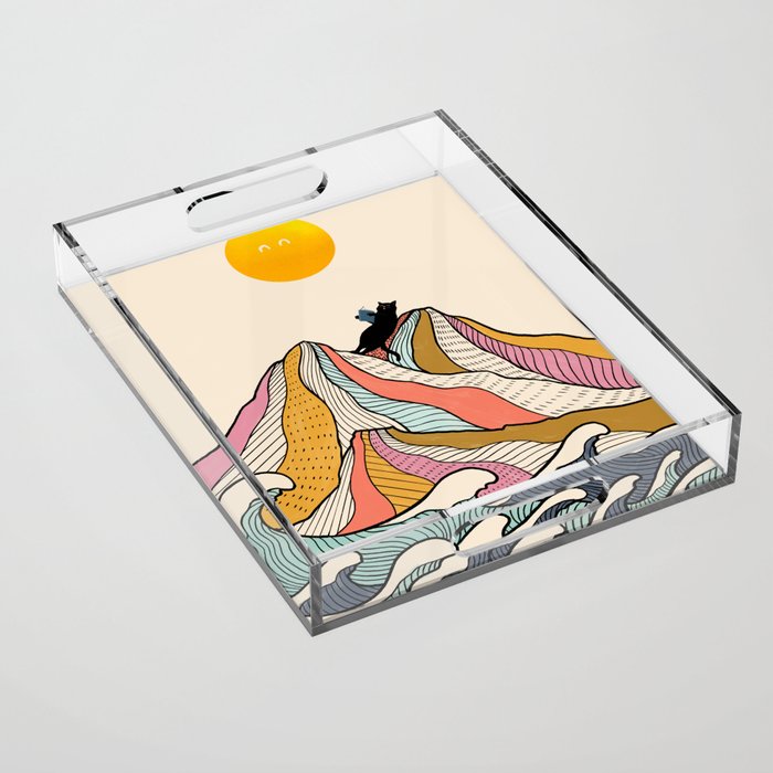 Good Morning Meow 3 - Reading Rainbow Acrylic Tray Gallery Image 1