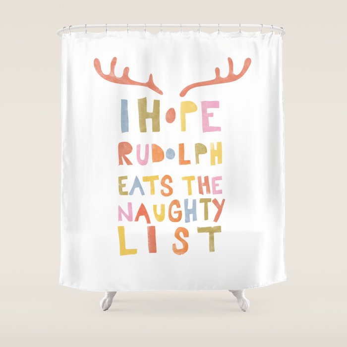 Hope Rudolph Eats The Naughty List Shower Curtain Gallery Image 1