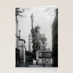 Piecing Together of the Architecture of the Statue Of Liberty In Paris, 1886 black and white photograph Stationery Card Gallery Image 2