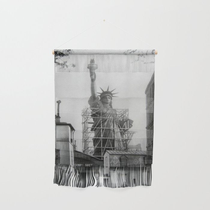 Piecing Together of the Architecture of the Statue Of Liberty In Paris, 1886 black and white photograph Wall Hanging Gallery Image 1