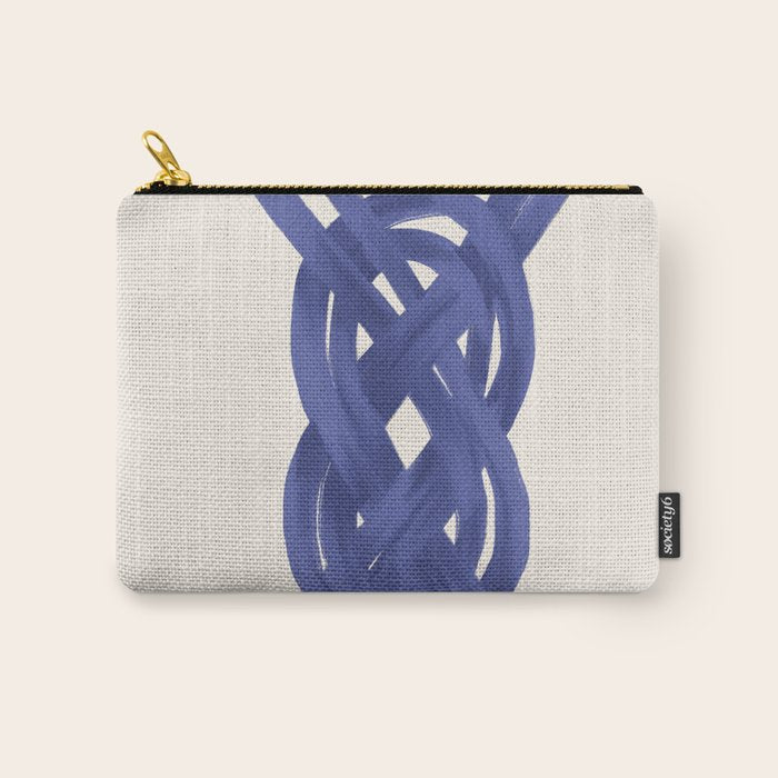 Nautical Knot Art Print  Minimalist Blue Rope Illustration Carry All Pouch Gallery Image 1