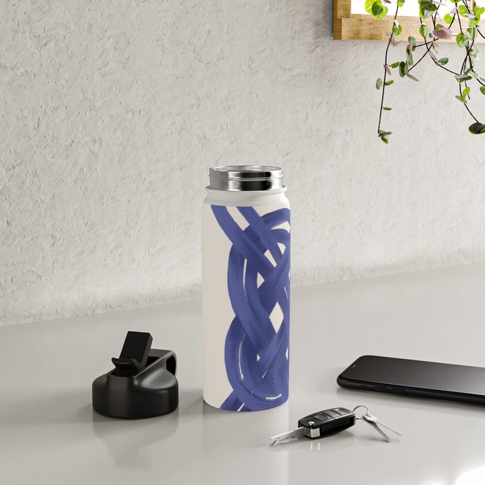 Nautical Knot Art Print  Minimalist Blue Rope Illustration Water Bottle Gallery Image 4