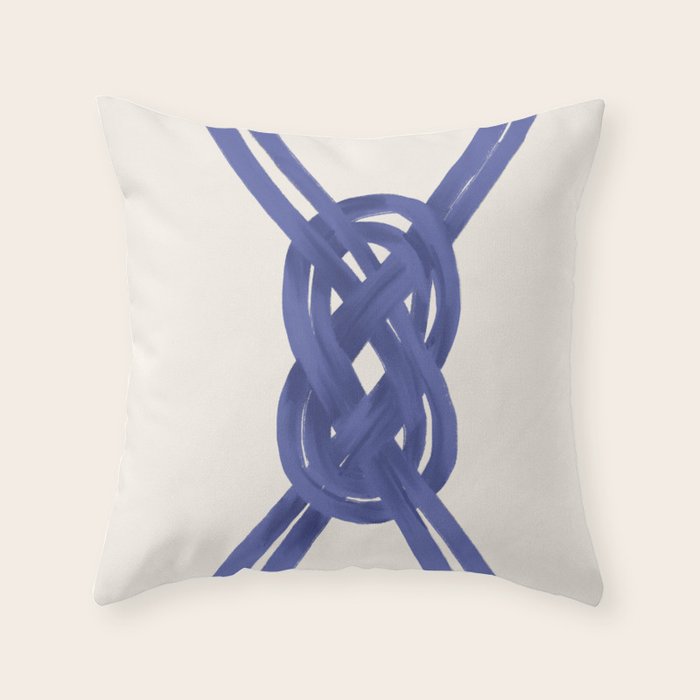 Nautical Knot Art Print  Minimalist Blue Rope Illustration Throw Pillow Gallery Image 6