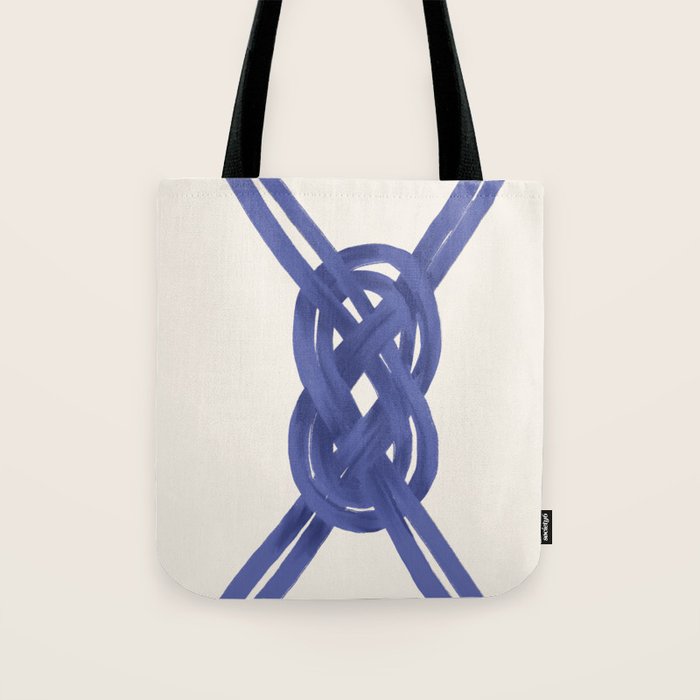 Nautical Knot Art Print  Minimalist Blue Rope Illustration Tote Bag Gallery Image 1