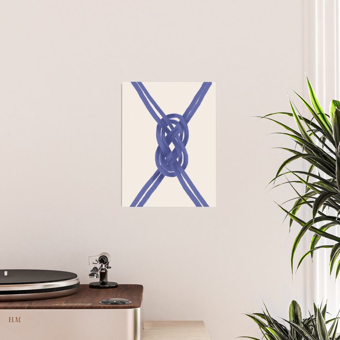 Nautical Knot Art Print  Minimalist Blue Rope Illustration Poster Gallery Image 2