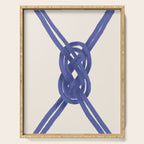 Nautical Knot Art Print  Minimalist Blue Rope Illustration Serving Tray Gallery Image 1