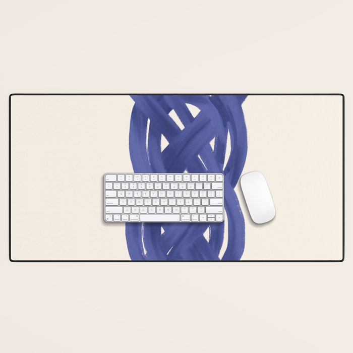 Nautical Knot Art Print  Minimalist Blue Rope Illustration Desk Mat Gallery Image 1
