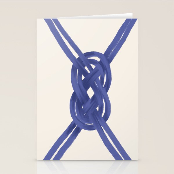 Nautical Knot Art Print  Minimalist Blue Rope Illustration Stationery Card Gallery Image 1
