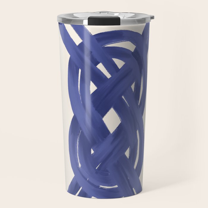 Nautical Knot Art Print  Minimalist Blue Rope Illustration Travel Mug Gallery Image 1