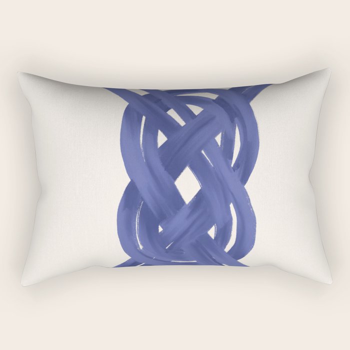 Nautical Knot Art Print  Minimalist Blue Rope Illustration Rectangular Pillow Gallery Image 2