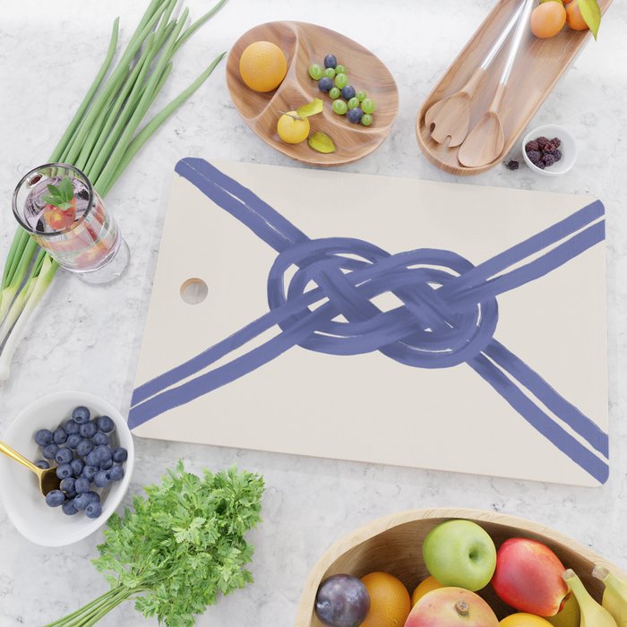 Nautical Knot Art Print  Minimalist Blue Rope Illustration Cutting Board Gallery Image 2