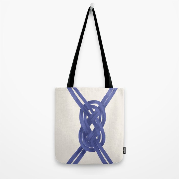 Nautical Knot Art Print  Minimalist Blue Rope Illustration Tote Bag Gallery Image 2