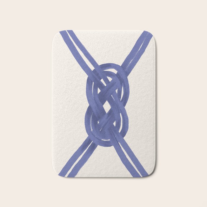 Nautical Knot Art Print  Minimalist Blue Rope Illustration Bath Mat Gallery Image 1