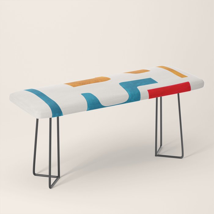 'Falling Down' Paper Collage Fun Colorful Shapes Mid Century Minimal Abstract Art by Ejaaz Haniff Bench Gallery Image 1