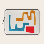 'Falling Down' Paper Collage Fun Colorful Shapes Mid Century Minimal Abstract Art by Ejaaz Haniff Laptop Sleeve Gallery Image 1