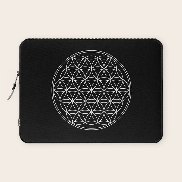 Flower of life on black Laptop Sleeve Gallery Image 1