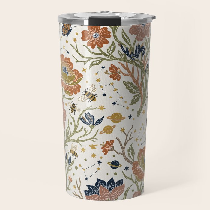 Boho Floral Galaxy Garden Travel Mug Gallery Image 1