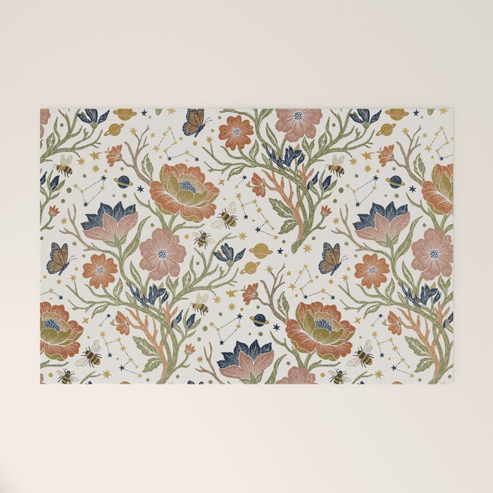 Boho Floral Galaxy Garden Welcome Mat Gallery Image 1