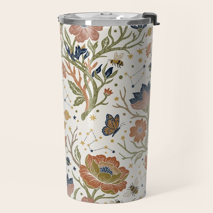 Boho Floral Galaxy Garden Travel Mug Gallery Image 2
