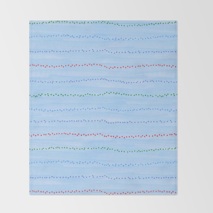 Minimal Doodle Dots in Sky Blue Throw Blanket Gallery Image 2