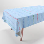 Minimal Doodle Dots in Sky Blue Tablecloth Gallery Image 1